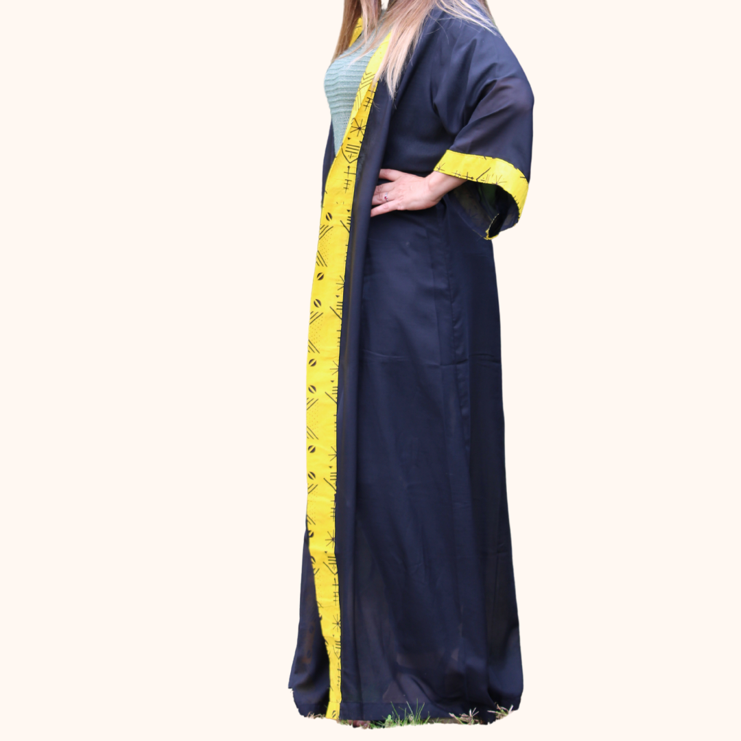 Tunique mousseline aux bordures wax